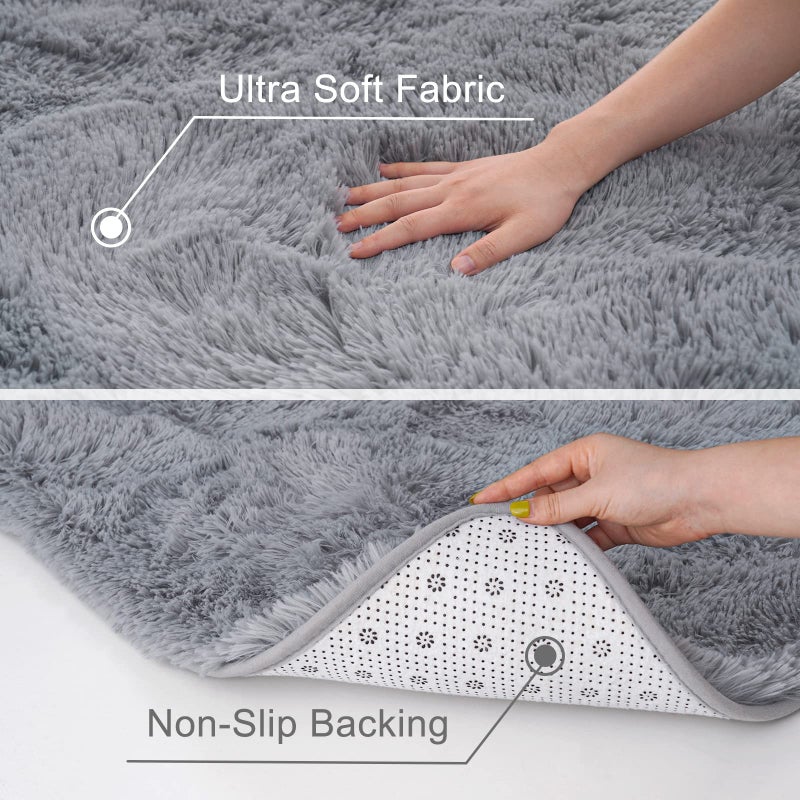 ST. BRIDGE Ultra Soft Grey Rugs for Bedroom 5x8 Feet, Fluffy Shag Area Rugs for Living Room, Large Comfy Furry Rug for Boys Kids Baby Room Decor, Non Slip Nursery Rug Modern Indoor Fuzzy Floor Carpet - Image 4
